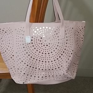 Baby Pink leatherette tote bag